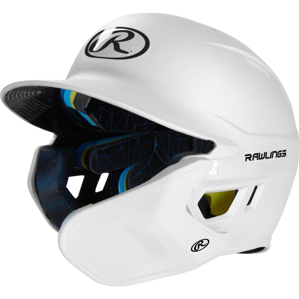 Rawlings Junior MACH Baseball Batting Helmet w/ Adjustable Face Guard White